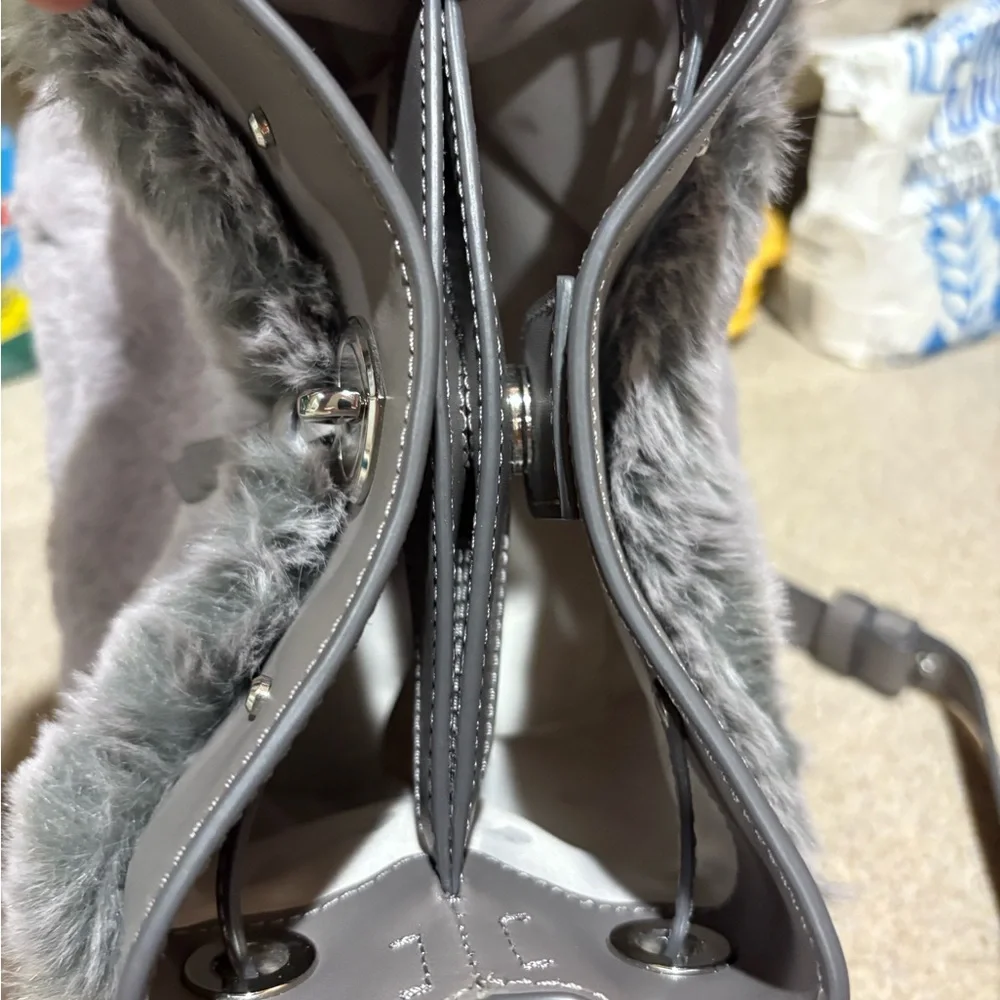 Kate Spade Gray Shoulder Bag/crossbody with Plush Texture - Picture 8 of 14